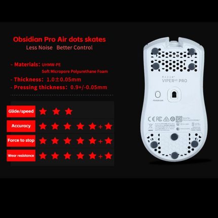 X-Raypad Obsidian Pro Air Mouse Feets – Universal Dots