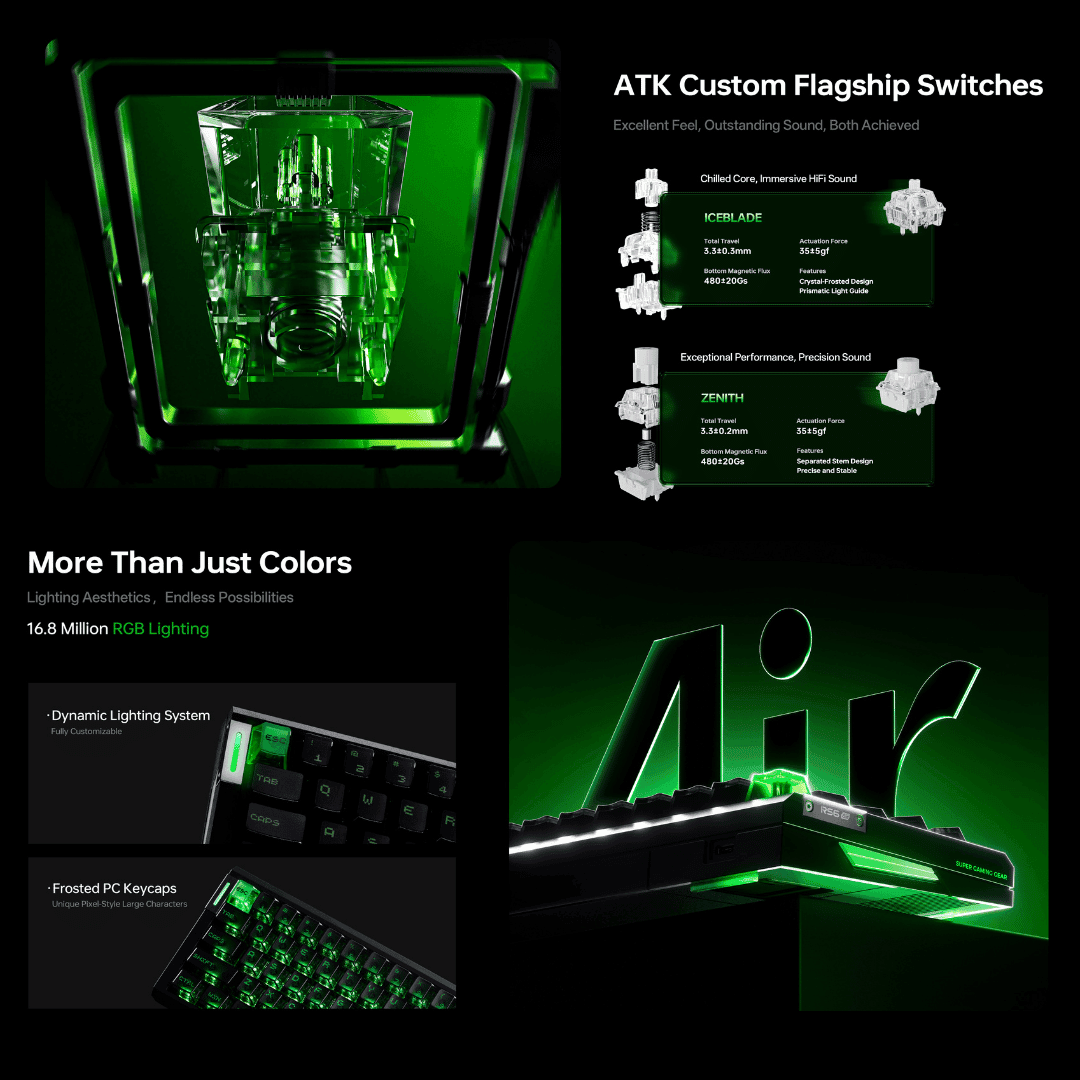 ATK RS6 Air Teclado Magnético HE Esports – 65%, 8K Hz, Rapid Trigger 0.001mm - Image 9