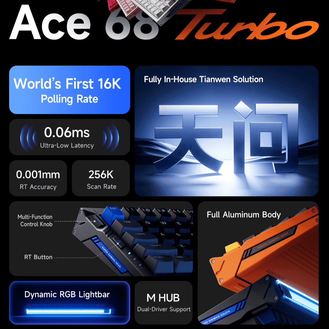 MCHOSE Ace 68 Turbo: Aluminum HE Keyboard - 65%, 16k Hz, Full CNC Structure - Image 8
