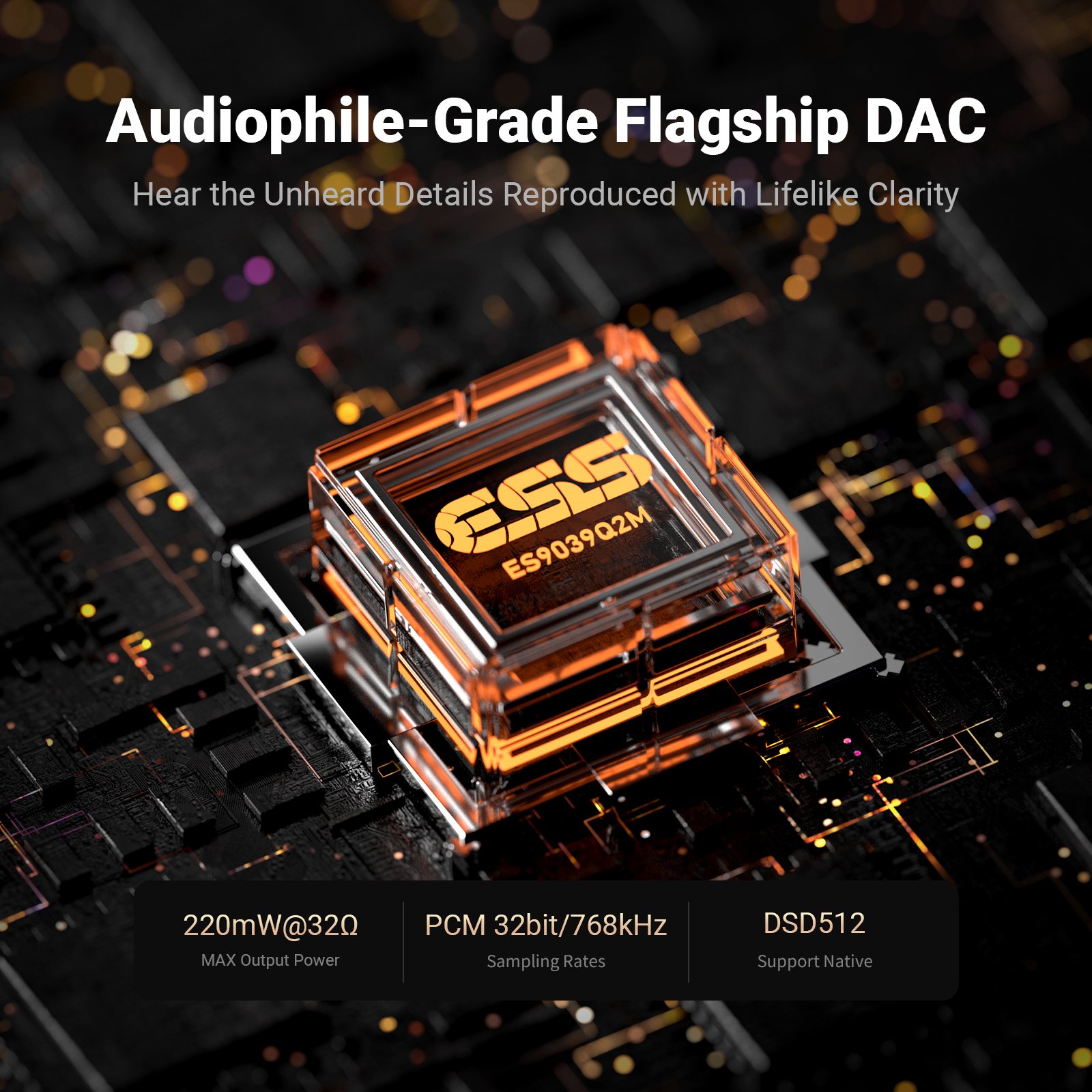 Fosi Audio DS3 – Dongle DAC/AMP USB-C ES9039Q2M, 7.1 Spatial Audio e Modo Gaming FPS - Image 5