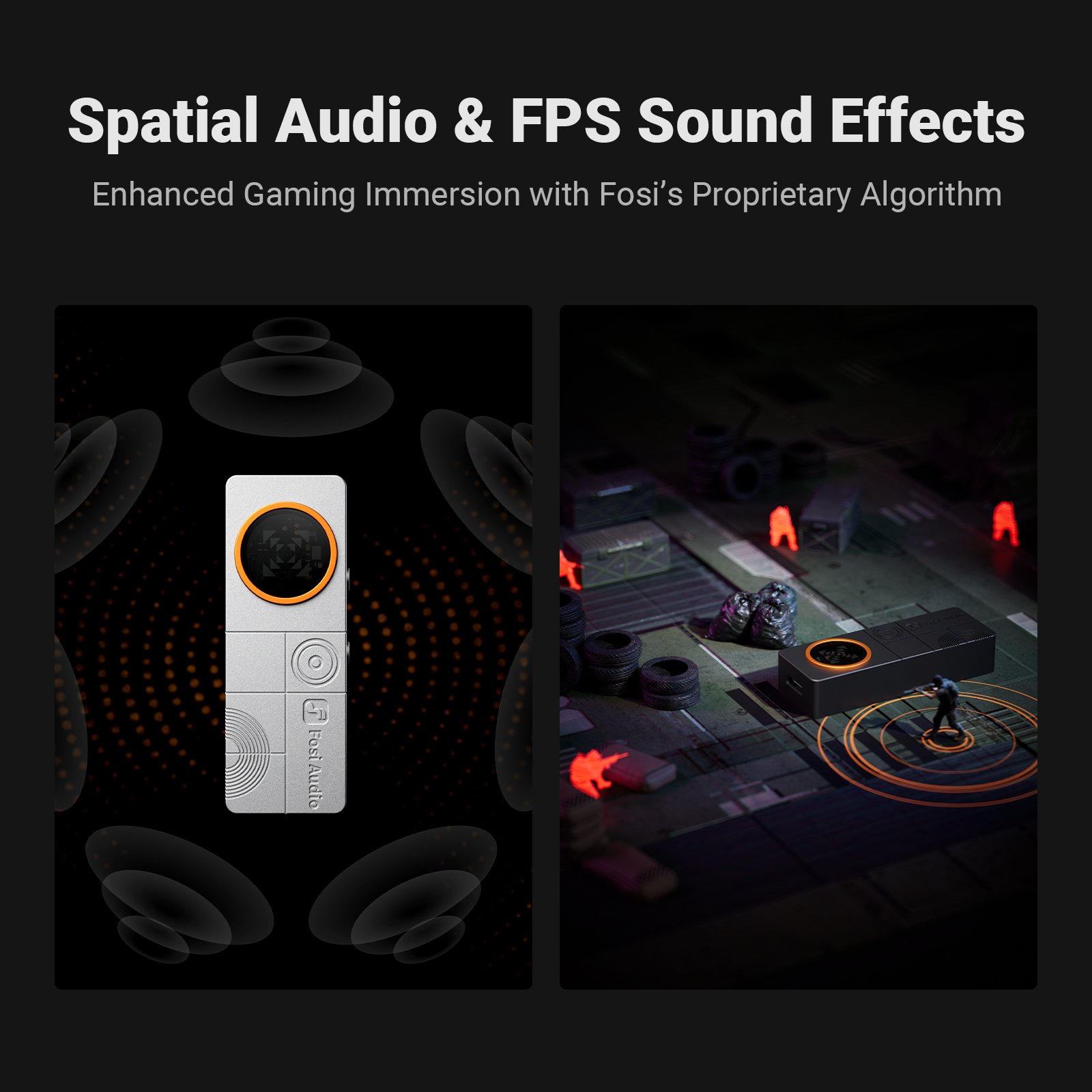 Fosi Audio DS3 – Dongle DAC/AMP USB-C ES9039Q2M, 7.1 Spatial Audio e Modo Gaming FPS - Image 7